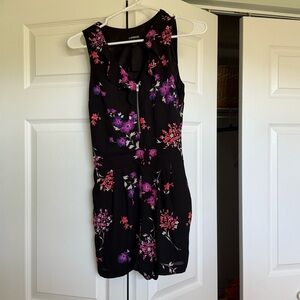 Express Black Dress with Purple and Pink Floral Design